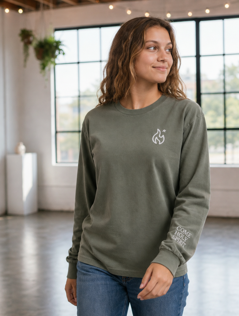 Come Holy Spirit Embroidered Heavyweight Long Sleeve