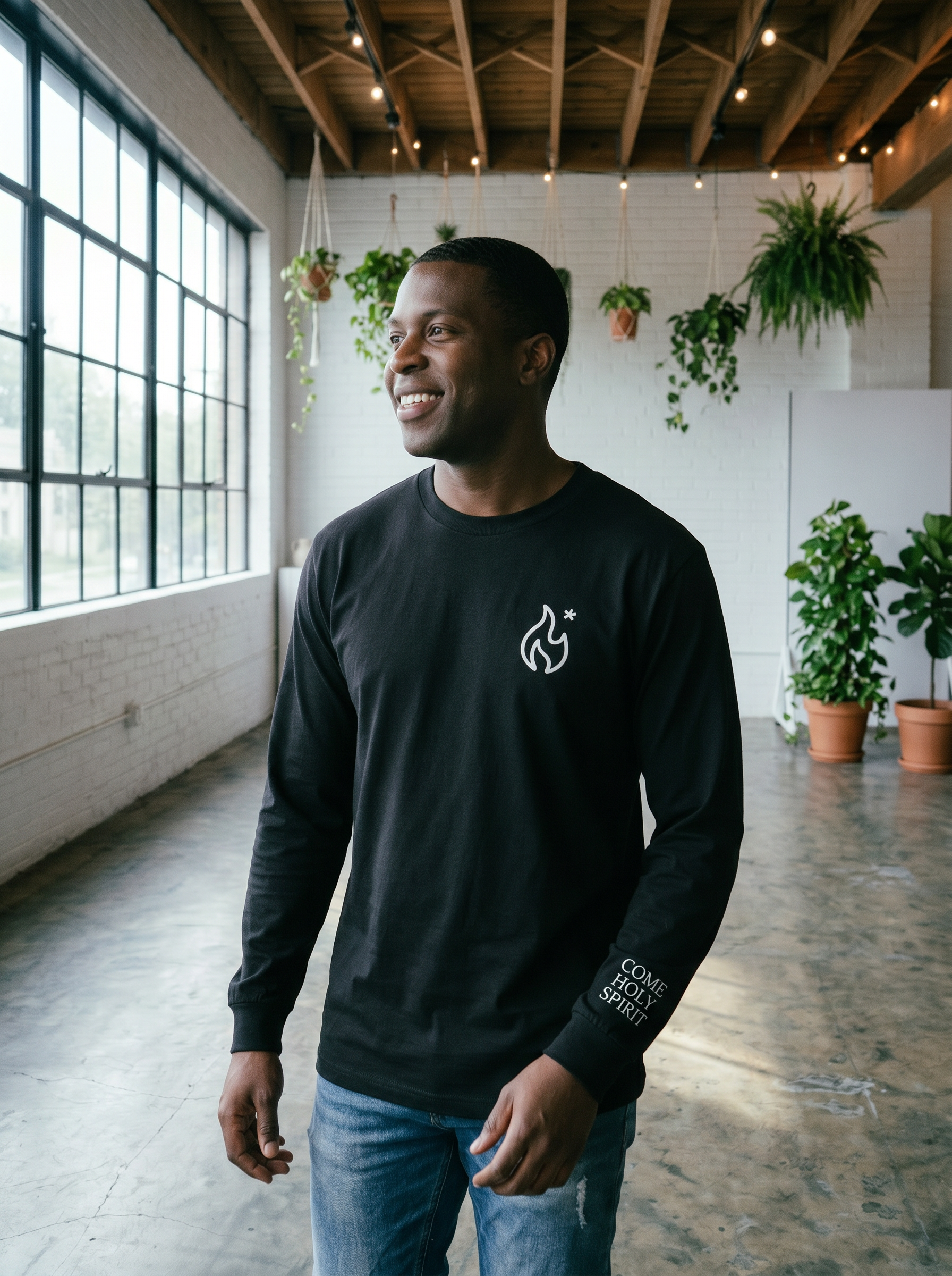 Come Holy Spirit Embroidered Heavyweight Long Sleeve