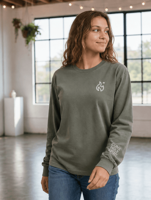 Come Holy Spirit Embroidered Heavyweight Long Sleeve - Some Cool, Some Cliche