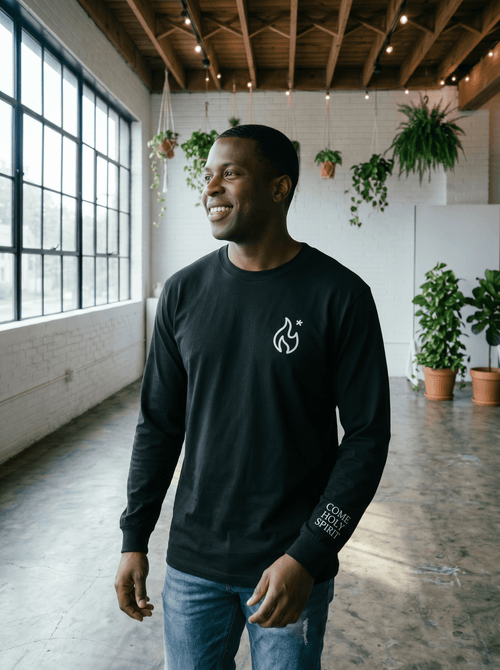 Come Holy Spirit Embroidered Heavyweight Long Sleeve - Some Cool, Some Cliche