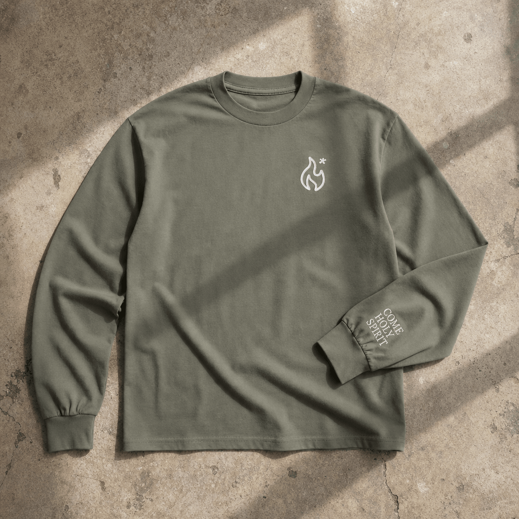 Come Holy Spirit Embroidered Heavyweight Long Sleeve - Some Cool, Some Cliche